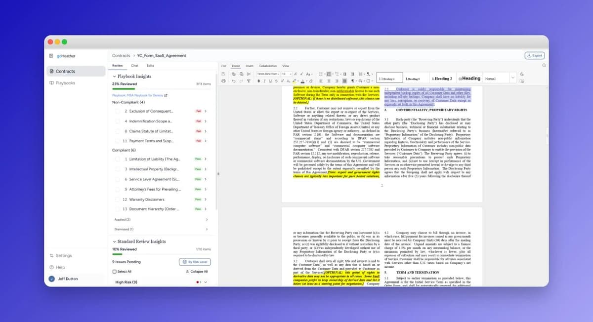 Who goHeather's AI Contract Review Platform Is For