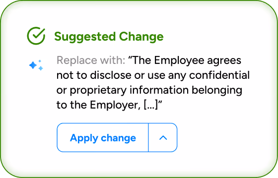 contract text with flagged risky clauses highlighted